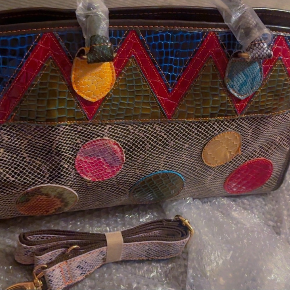 Multicolor Patchwork Shoulder Bag - image 1